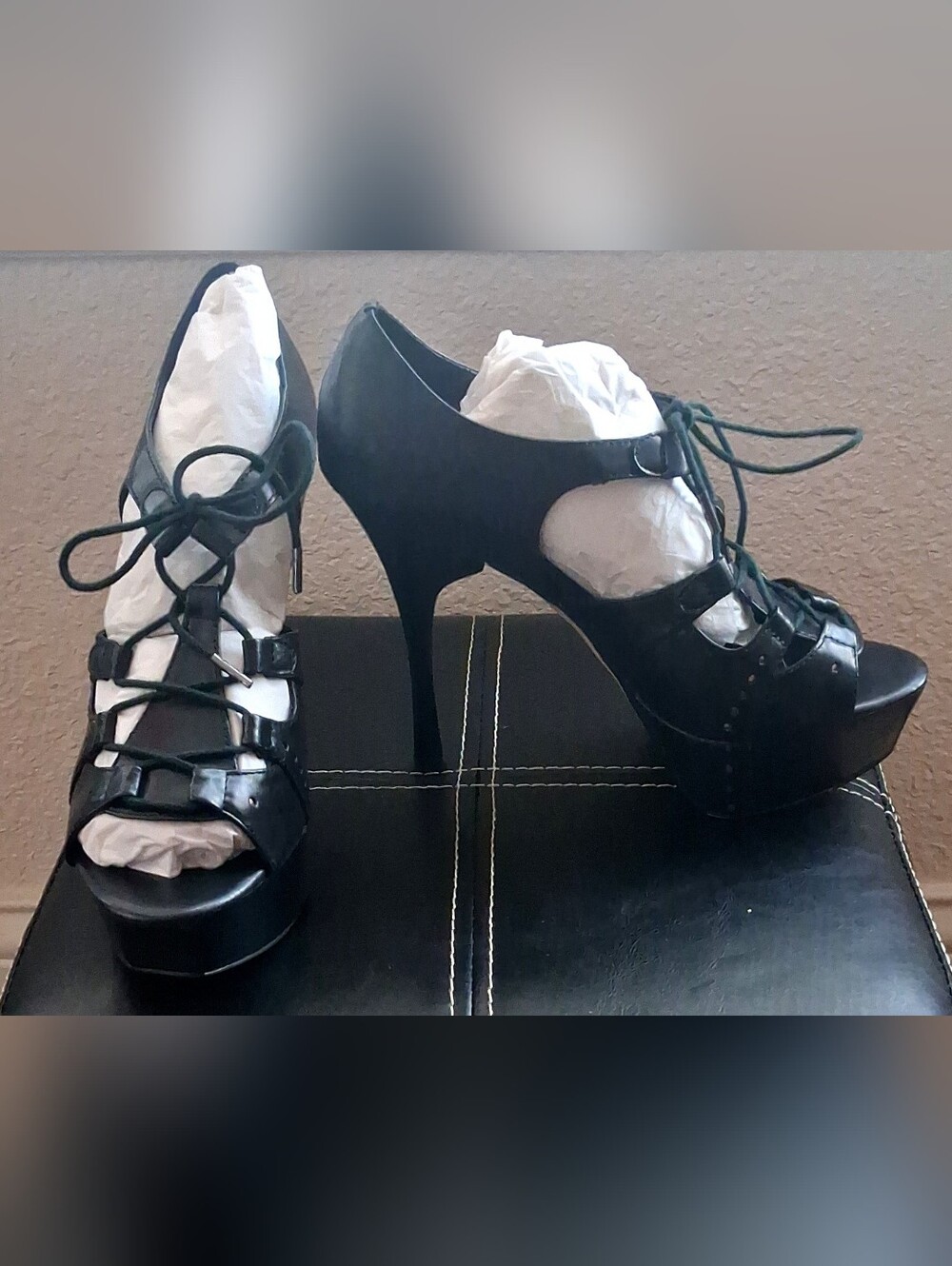 Lace-Up Platform Stiletto Heels